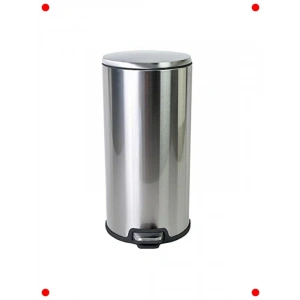 20 Litre Pedallı Çöp Kovası, Beyaz Dış, Siyah İç