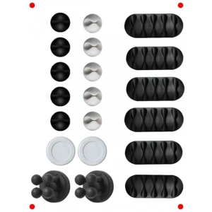 20 Parça Yapışkanlı Kablo Düzenleyici Klips Seti