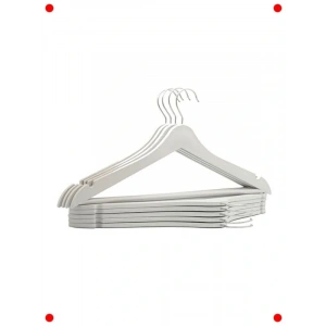 24lü Beyaz Ahşap Görünümlü Plastik Elbise Askısı