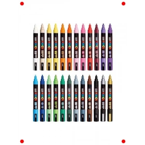 24lü Çeşitli Renkler Sanatsal Markör Kalem Seti