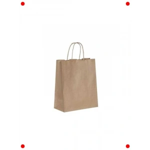 25 Adet Burgu Saplı Kraft Kağıt Çanta