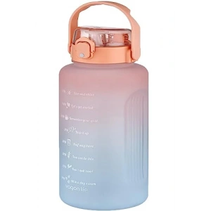 2500 ml motivasyon matarası, pipetli ve çift renkli