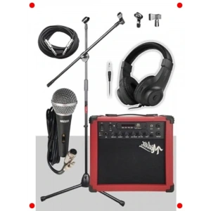 25W Elektro Gitar Amfi Seti - Kırmızı