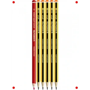 2B Kurşun Kalem Seti (5li) & Kırmızı Kopya Kalemi