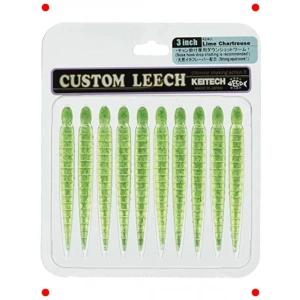 3 Gerçekçi Sülük Suni Yem, Lime/Chartreuse