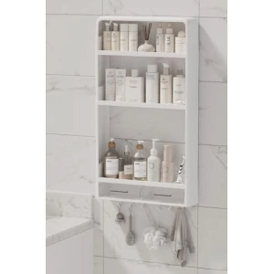 3 Katlı Çok Amaçlı Yapışkanlı Duvar Rafı, Banyo ve Mutfak İçin