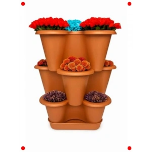 3 Katlı Şanslı Yonca Dekoratif Saksı Seti