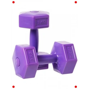 3 KG Plastik Dambıl Seti (2 Adet, Mor)