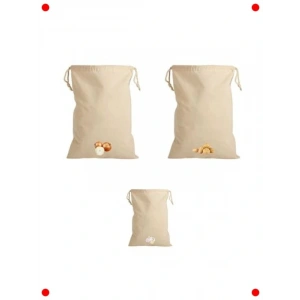 3lü %100 Pamuk Ham Bez Sebze Saklama Kesesi Seti