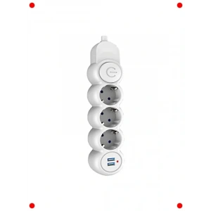 3lü Akım Korumalı USB Uzatma Priz – 2 Metre