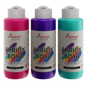 3lü Akrilik Set, Mor-Fuşya-Turkuaz, 120ml