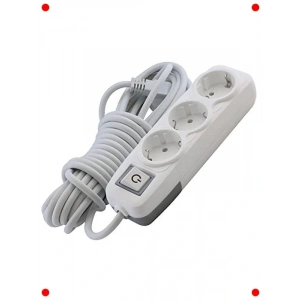 3lü Anahtarlı Topraklı Uzatma Kablosu - 7 Metre