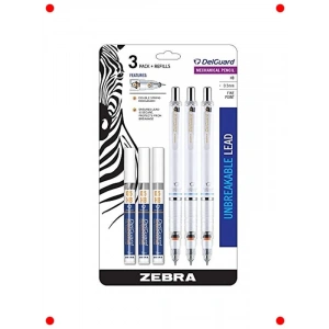 3lü Beyaz 0.5mm Uçlu Mekanik Kurşun Kalem Seti