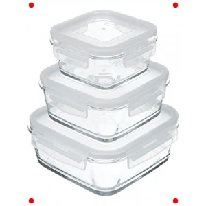 3lü Cam Saklama Kabı Seti, 1150 ml