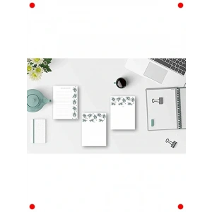 3lü Çiçek Desenli Masaüstü Not Kağıdı Seti