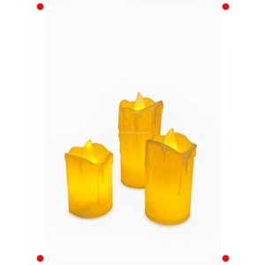 3lü LED Dekoratif Elektronik Mum Seti - Farklı Boylar