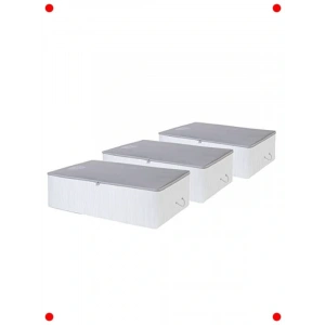 3lü Mega Boy Gri Baza Altı Saklama Hurcu Seti