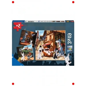 3lü Sevimli Köpek Karakterli Çocuk Yapbozu