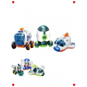 3lü Sürtmeli Uz Araçları Seti: Roket, Araba, Mekik