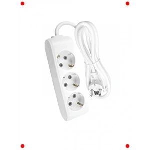 3lü Topraklı Kablolu Priz - Çocuk Korumalı 5mt
