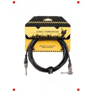 3 Metre Açılı Enstrüman Kablosu - Siyah/Gri