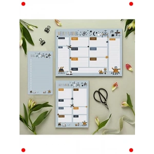 3 Parça Tarihsiz Masaüstü Planlayıcı Set - Bilim Temalı