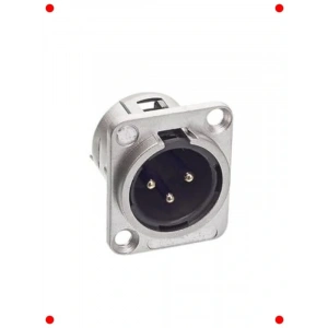 3 Pinli XLR Şase Konnektör - Erkek Tip