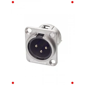 3 Pinli XLR Şase Konnektör - Erkek Tip