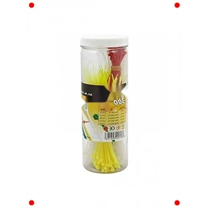 300 Parça Renkli Kablo Bağı Seti, Çeşitli Renkler