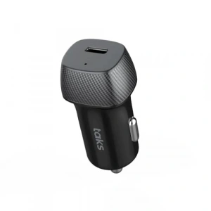 30W PD USB-C Araç Hızlı Şarj Aleti + USB-C Kablo, Siyah Renk