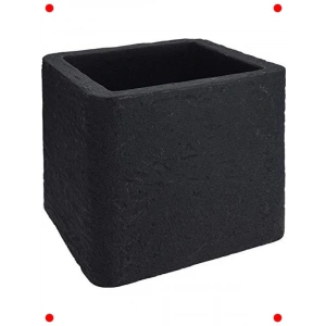 39cm Kare Siyah Taş Etkili Çift Duvar Saksı