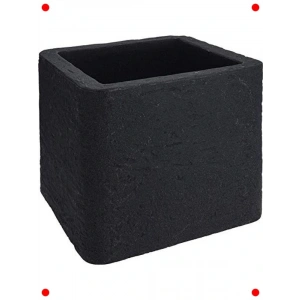 39cm Kare Siyah Taş Etkili Çift Duvar Saksı