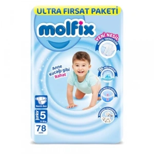 3D Junior Bebek Bezi, 5 Beden 78 Adet Aylık Paket