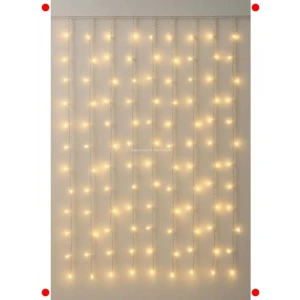 3x3m 300  Perde Işık - Uzaktan Kumandalı Sıcak Beyaz