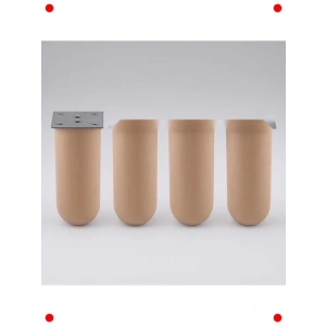 4 Adet Doğal Ahşap  Ayağı | 20 cm, Silindir Set