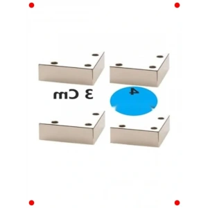 4 Adet Üçgen Pirat  Ayağı - 3 Cm Beyaz
