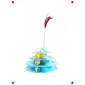 4 Katlı Toplu Kedi Oyuncağı - Tüylü ve İnteraktif