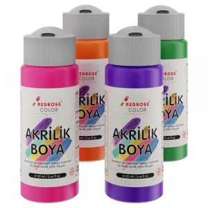 4lü Akrilik Set, 60ml Boya, Sanatsal Kullanımlar İçin
