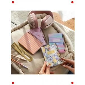 4lü Sert Kapak Çizgili Cep Not Defteri Seti