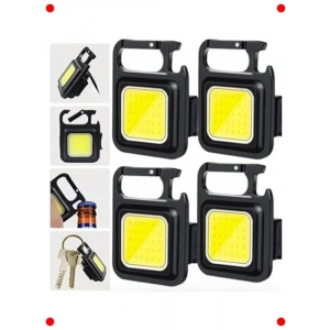 4lü USB Şarjlı Metal El Feneri ve Şişe Açacağı