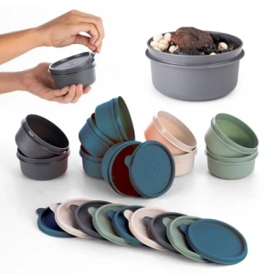 4lü Yuvarlak Kap Seti, 280 ml, Sızdırmaz Kapaklı