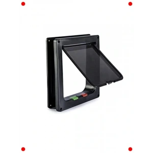 4 Yönlü Kedi & Köpek Giriş Kapısı Siyah 25x23.5cm