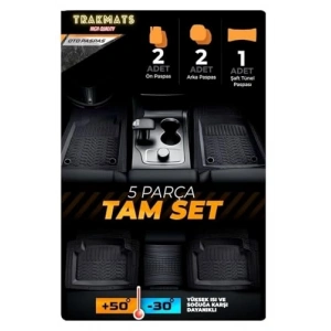 4D Universal Estetik Oto Paspas, Konforlu Tasarım, Siyah Renk