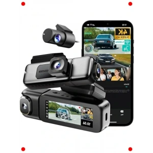 4K 3 Kanallı Ses Kontrollü Araç Kamerası 128GB Kartlı