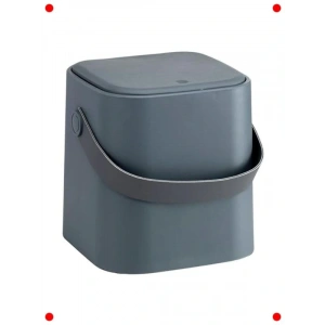 4L Gri Tezgah Üstü ni Çöp Kovası (Deri Saplı)