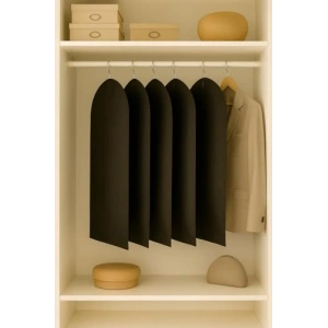 5 Adet Siyah Takım Elbise Kılıfı, Metal Kulp