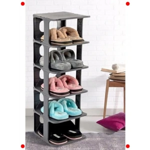 5 Katlı Plastik Ayakkabı Rafı - Gri