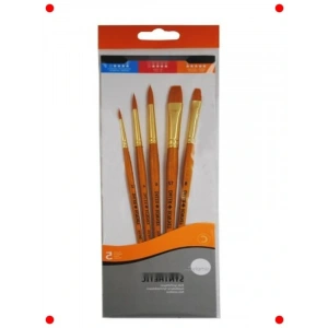 5li Kısa Sap Taklon Sanat Fırça Seti