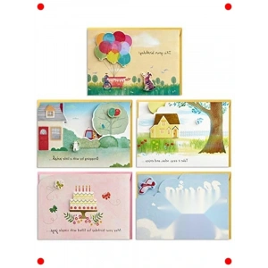 5li Pop-Up Doğum Günü Tebrik Kartı Seti (Zarflı)