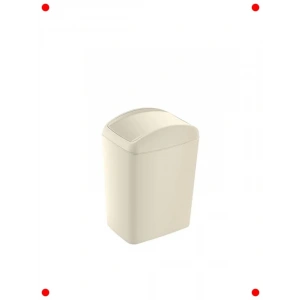 5 Lt Döner Kapaklı Yumuşak Çöp Kovası - Latte